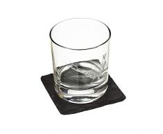 The Just Slate Company JS/GTS/PH Gobelet en verre avec dessous-de-verre en ardoise