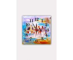 Bonamaison Horloge Murale en MDF, Multicolore, 30 x 30 cm