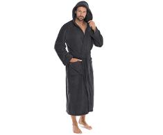CelinaTex Florida Peignoir De Bain, Capuche, De Couleur Unie, Longue, Poches AppliquÃ©es, Femme, Homme, Unisexe, Microfibre, Laine Polaire de Corail M lanthracite