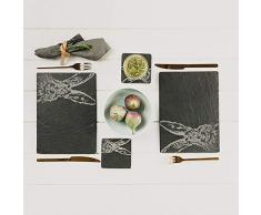 Just Slate liÃ¨vre Sets de Table (x2), Noir, 11Â cm x 11Â cm