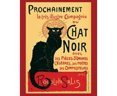 Pyramid International Mini Poster Chat Noir Plastique/Verre Multicolore 40 x 50 x 1,3 cm