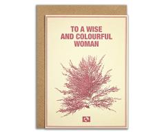 Message Earth 1891793 Carte Double Eco-Design avec Enveloppe Motif to A Wise and Colourful Woman Beige Papier RecyclÃ© 16,3 x 12,15 cm