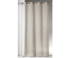 Homemaison 806441 Voilage Motif Cercles Etamine/Polyester Lin 1 x 140 cm
