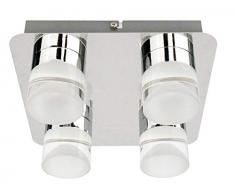 Ledar Plafonnier à LED 4 lumières Chromé