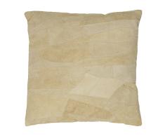 Thedecofactory 21461859 Coussin Cuir, Ecru, 40 x 40 x 3 cm