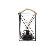Konstsmide Lanterne carrÃ©e PoignÃ©e Micro Corde Minuteur 6 heures 3 piles AA (Excl.) Guirlande lumineuse 9 LED Blanc chaud MÃ©tal Noir