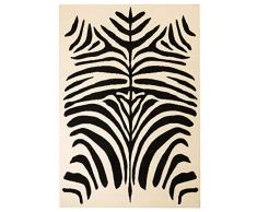vidaXL 133027 Tapis Moderne en Forme de Peau de zèbre 80 x 150 cm Beige et Noir 80 x 150 cm