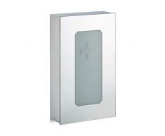 Relaxdays 10024532 Armoire à Pharmacie Acier INOX Porte Miroir 2 Niveaux Croix Premier Secours Médicaments 54x32x12cm, Argenté, Inoxydable