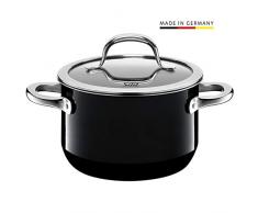 Silit 2102297130 Faitout Haut avec Couvercle, Ãmail, Noir, 16 cm