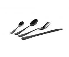Excelsa Black Service de couverts 24 piÃ¨ces, acier inoxydable 18/0