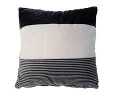 GÃ¶zze, avec Picots Structure Coussin DÃ©co 50Â x 50Â cm, Polyester, Noir, 50 x 50 x 10 cm