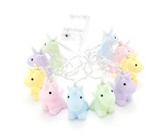 Guirlande lumineuse licorne pastel en plastique Ã piles dans un emballage cadeau