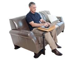 Able Life Table de plateau de télévision pivotante universelle, table dappoint pivotante en bambou réglable, plateau de dîner et bureau pour ordinateur portable