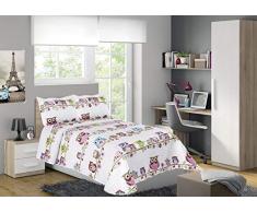 ForenTex M-2679 Couvre-lit pour lit de 105 cm rÃ©versible avec Impression Thermique pour Printemps/Ã©tÃ© Lilas 200 x 260 cm