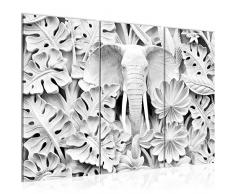 Tableau decoration murale Elephant Africa 120 x 80 cm - XXL Impression sur Toile Salon Appartment 3 Parties - prÃªt Ã accrocher - 015331a