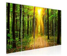 Tableau decoration murale Paysage de la forêt 150 x 60 cm - XXL Impression sur Toile Salon Appartment 5 Parties - prêt à accrocher - 608256a