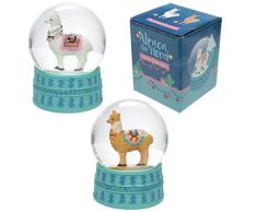 Puckator Boule Ã Neige alpaga (1 alÃ©atoire fournie), rÃ©sine, Multicolore, Hauteur 8 cm, Largeur 6 cm
