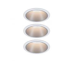 Paulmann - Cole / 93410 - Spot LED encastrable rond - Avec 3 x 6,5 W - Intensité variable - Blanc, argenté - En plastique - Plafonnier en zinc - 2700 K - 19,5 W
