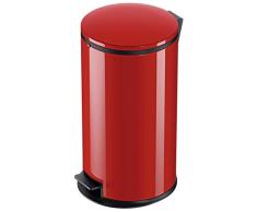 Hailo 0530-040 Poubelle de Salle de Bain Ã PÃ©dale, Acier Inoxydable, Rouge, 64 x 37 x 37 cm