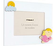 Fabula Cadre de Table laquÃ© avec Applications en Bois Naturel Â« Nice Angels Girl Â» pour Photo 10 x 15 cm Horizontale, Multicolore, 10 x 15 cm