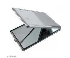 GRAINE CREATIVE 268511 Miroir Métal à Décorer - Rectangle Argent, 9,5 x 6 x 0,7 cm