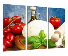 Tableau Moderne Photographique, Impression sur bois, Bar, Restaurant, IngrÃ©dients mÃ©diterranÃ©ens, Fromage, 97 x 62 cm, ref. 26920