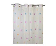 HomeMaison Voilage, Polyester, Blanc/Fuchsia, 280x140 cm