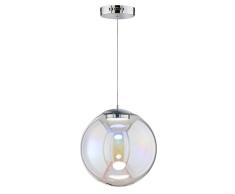 WOFI Lampe dintÃ©rieur, salle de sÃ©jour, suspension, lampe suspendue, lampe lumineuse, chrome, intensitÃ© variable, moderne, verre 14 W