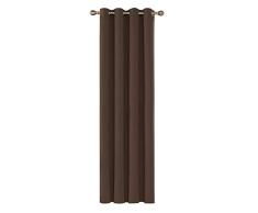 Deconovo Rideau Occultant Salon Design Moderne Chambre Enfant de Porte Anti Chaleur Ã Oeillet Isolant Thermique 1 Pcs, Polyester, Brun, 140x245cm