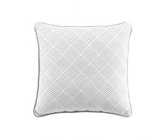 COUSSIN PASSEPOIL 40 x 40 CM COTON IMPRIME LENON BLANC/GRIS