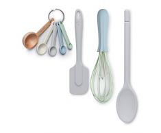 Zeal JSET41C Spatule, fouet, cuillère traditionnelle et cuillères à mesurer en silicone antiadhésif