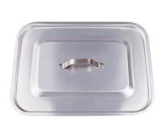 Pentole Agnelli Couvercle rectangulaire Plat à Angles arrondis, Aluminium, Argenté 65x43 cm Argent