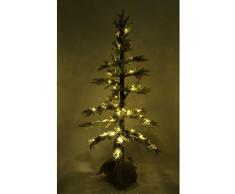 sHATCHI Centre de Table de cheminÃ©e LED prÃ©-Ã©clairÃ© avec Pointes givrÃ©es et Pommes de pin floquÃ©, Sapin de NoÃ«l avec Base en Toile de Jute pour dÃ©coration, Vert, 140 cm