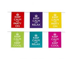 Neviti Guirlande de fanions Motif Keep Calm