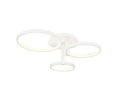 Homemania Orbis Plafonnier rond en métal Blanc 55 x 55 x 20 cm 1 LED 46 W 4830 lm 4200 K Lumière blanche naturelle