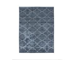 Thedecofactory 133379 Tapis Bleu 133X180 POLYPRO Heat Set Vintage Relief 180 x 133 x 1,5 cm