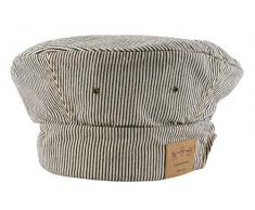 ASD Living Railroad à Rayures Denim réglable Toque de Chef, 20,3 cm, Bleu/Blanc/Rayures, Coton, Indigo, 20 x 20 x 2.54 cm