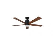 Pepeo GmbH 1323312018 Ventilateur de plafond économique Tibu avec télécommande et éclairage LED 132 cm, 22 W, Noir, Roux