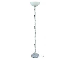 Tosel 50589 Lampadaire Olivia Acier 60 W E27 Gris/Blanc