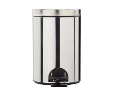 Poubelle à Pédale, 14 L, Inox