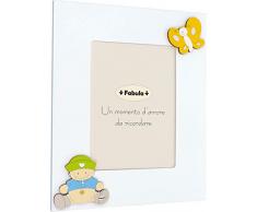 Fabula Cadre de Table laquÃ© avec Applications en Bois Naturel Papo pour Photo 13 x 18 cm Vertical, Multicolore, 13 x 18 cm