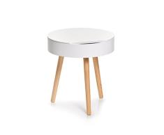 Zeller Table Basse avec Rangement, Panneau de Rangement en pin Blanc