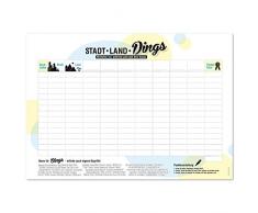 TrendformÂ âÂ Bloc Papier Set de Table Stadt-Land-dings, 50Â Feuilles, Plus de 60Â Propositions