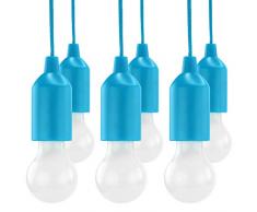 HyCell Pull Light Lot de 6 interrupteurs avec piles AAA - Lampe portable LED blanc chaud - IdÃ©al pour le jardin, la tente, le camping, la garde-robe ou la fÃªte