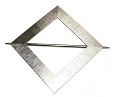 GARDINIA Pince à Bague Romain Infinity avec Fermeture Magnétique, Décoration et Fronçage de Tissus et Rideaux, 13,5 x 5,5 cm, Métal, Aspect Inox