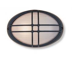 First Light Products 5200bk Applique murale IP44Â 1Â x E27Â 60Â W Streamline avec verre opale, noir