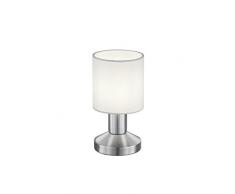 Trio Leuchten 595400101 Garda Lampe de table, Nickel, E14, Blanc, 9.5 x 9.5 x 18 cm