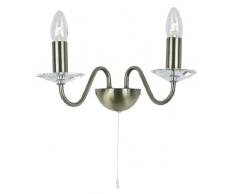 Oaks Lighting Vesta Applique murale 2 ampoules Laiton vieilli