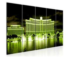 Tableau decoration murale Bellagio Las Vegas 200 x 80 cm - XXL Impression sur Toile Salon Appartment 5 Parties - prÃªt Ã accrocher - 601255b