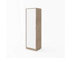 ESF TE-02 Armoire MDF (Panneau de Fibres de Bois à densité Moyenne), recouverts dun Papier décor imprégné de résine mélamine, Finition Clair, chêne et Gris foncé, Taille unique